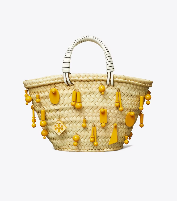 Small Raffia Embroidered Tote - Image 3