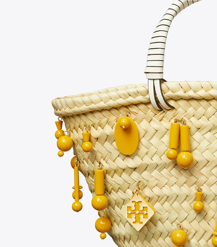 Small Raffia Embroidered Tote - Image 4