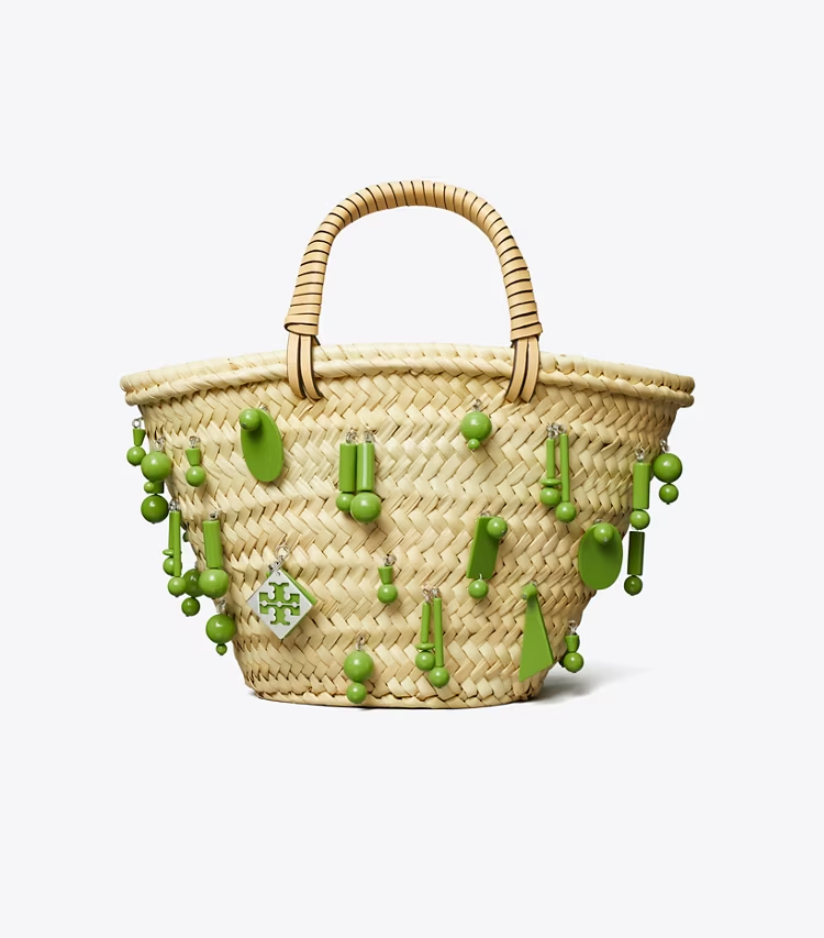 Small Raffia Embroidered Tote - Image 3