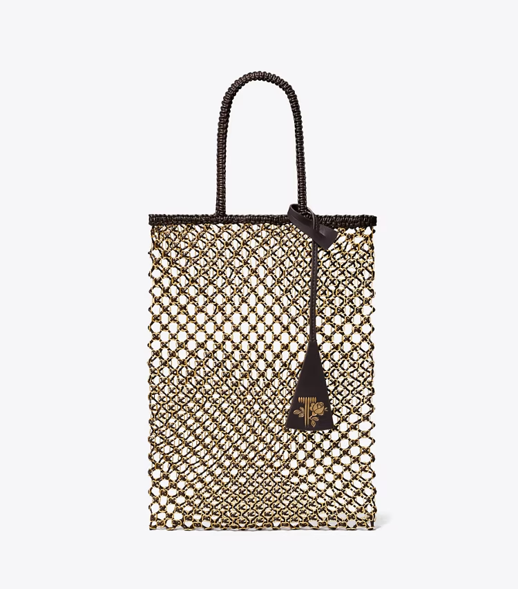 Small Handwoven Chain Mesh Tote - Image 3