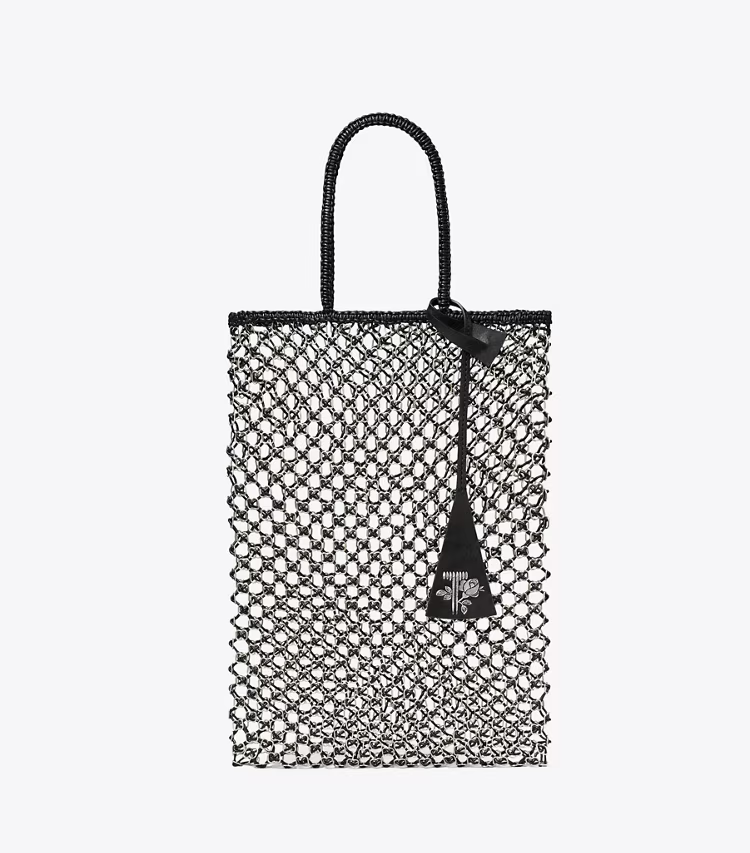 Small Handwoven Chain Mesh Tote - Image 3