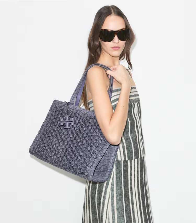 Small Ella Hand-Crocheted Popcorn Tote - Image 2