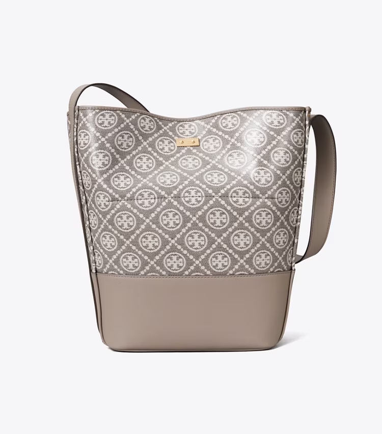 T Monogram Coated Jacquard Lock Slim Bucket Bag - Image 4