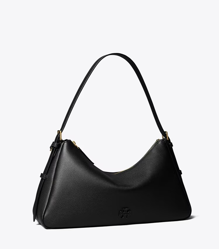 Leather Zip Top Shoulder Bag