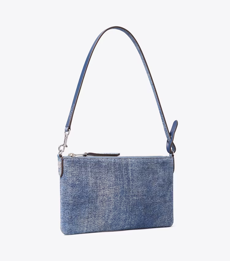 Suede Print Denim Pochette