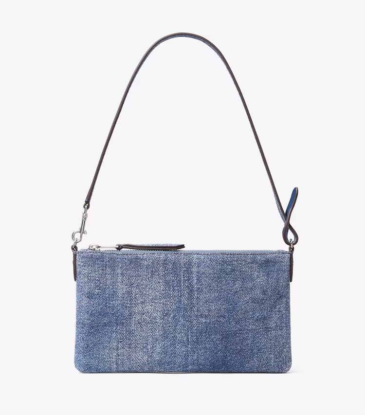 Suede Print Denim Pochette - Image 3