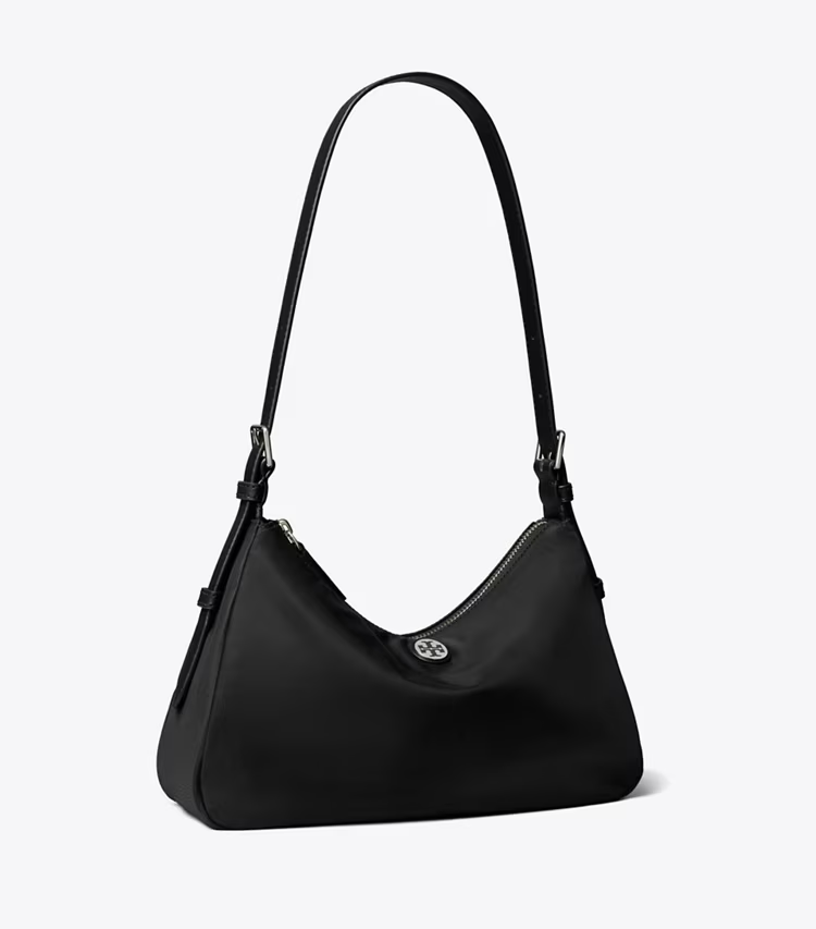 Small Nylon Zip-Top Shoulder Bag
