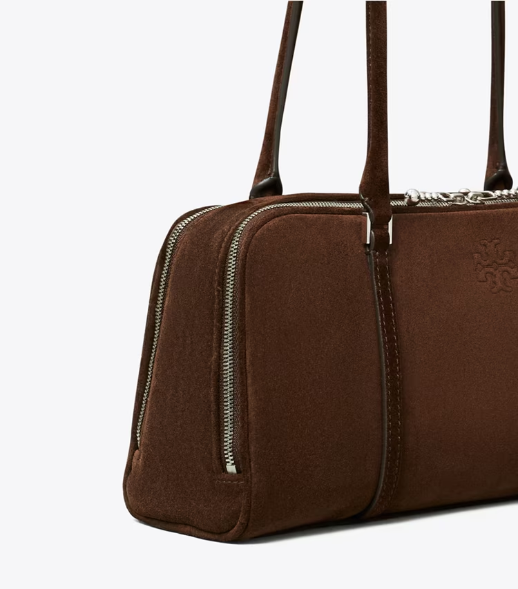 Small Marshmallow Suede Satchel - Image 4