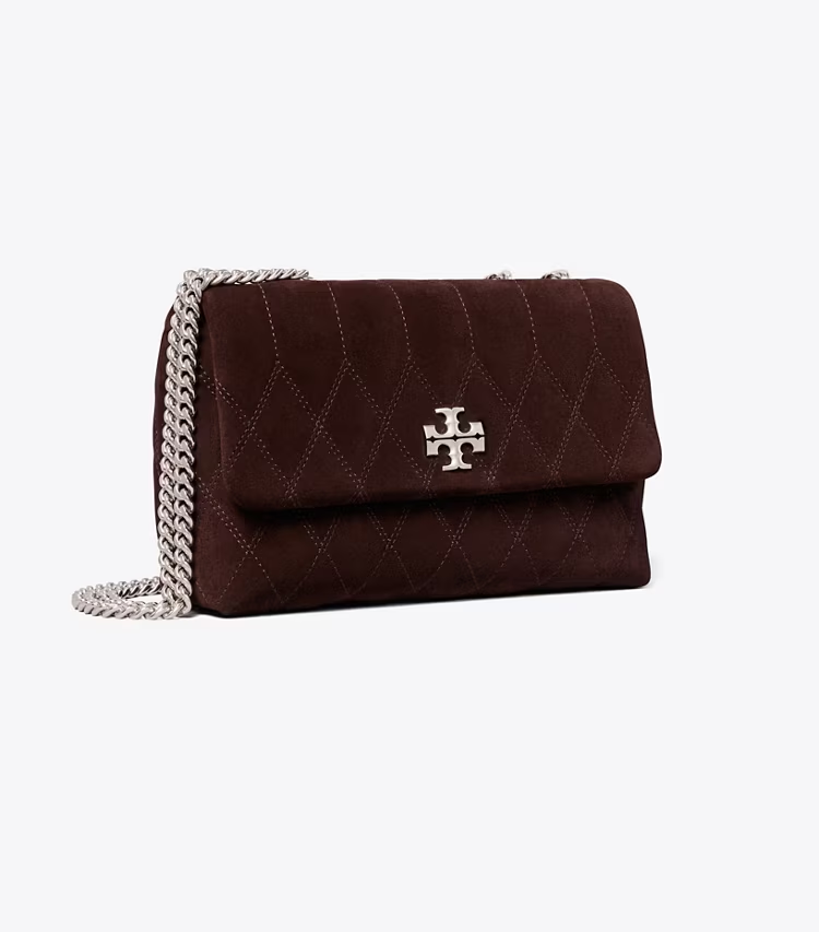 Small Kira Quilt Suede Shoulder Bag