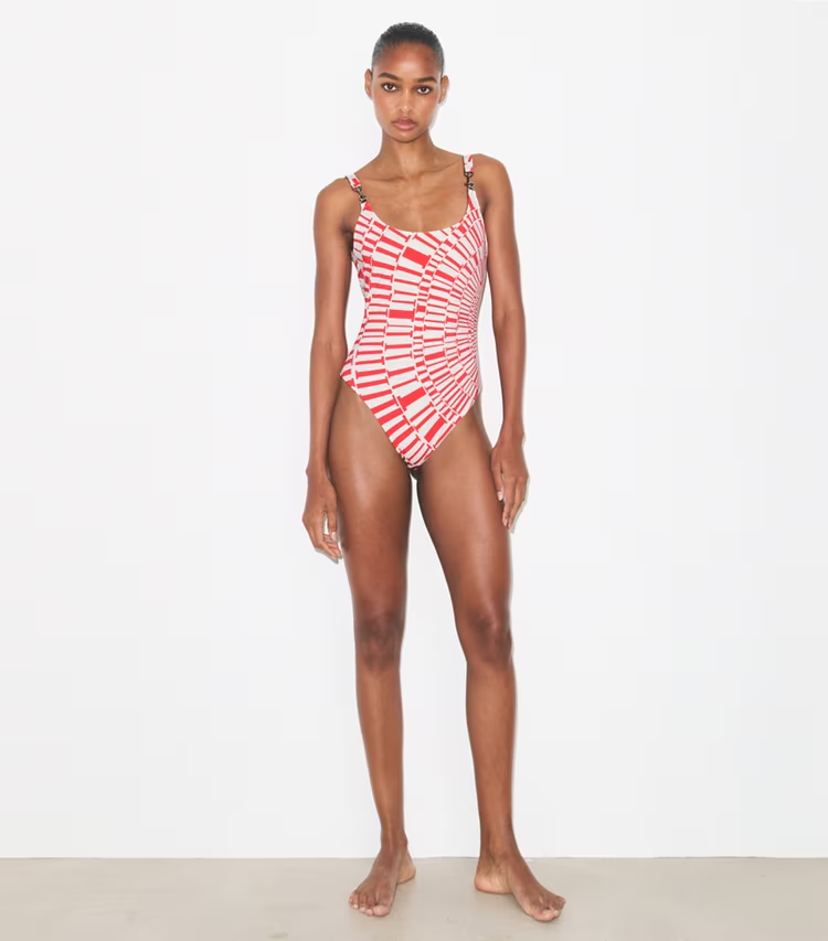Printed Clip Tank Swimsuit - Image 3