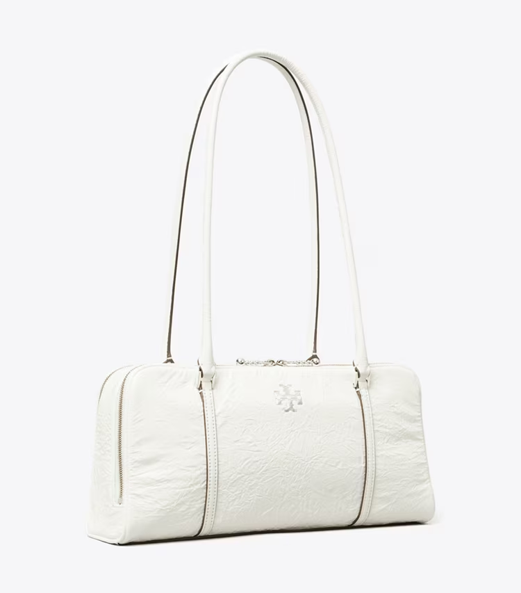 Small Crinkle Leather Marshmallow Satchel