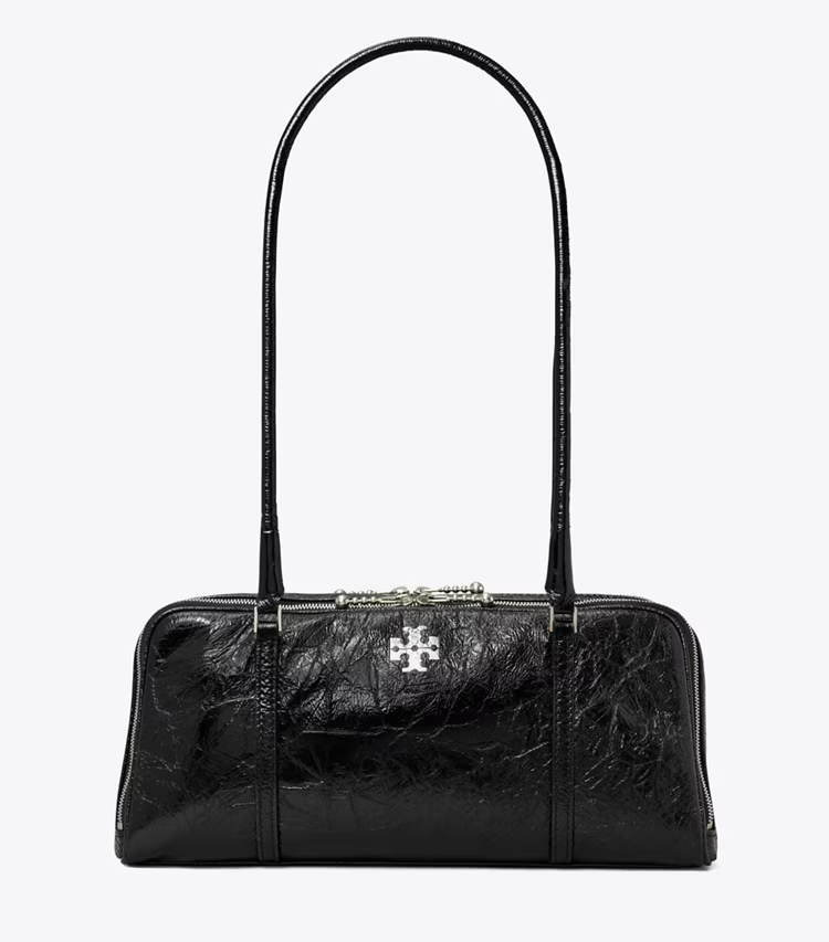Small Crinkle Leather Marshmallow Satchel - Image 3