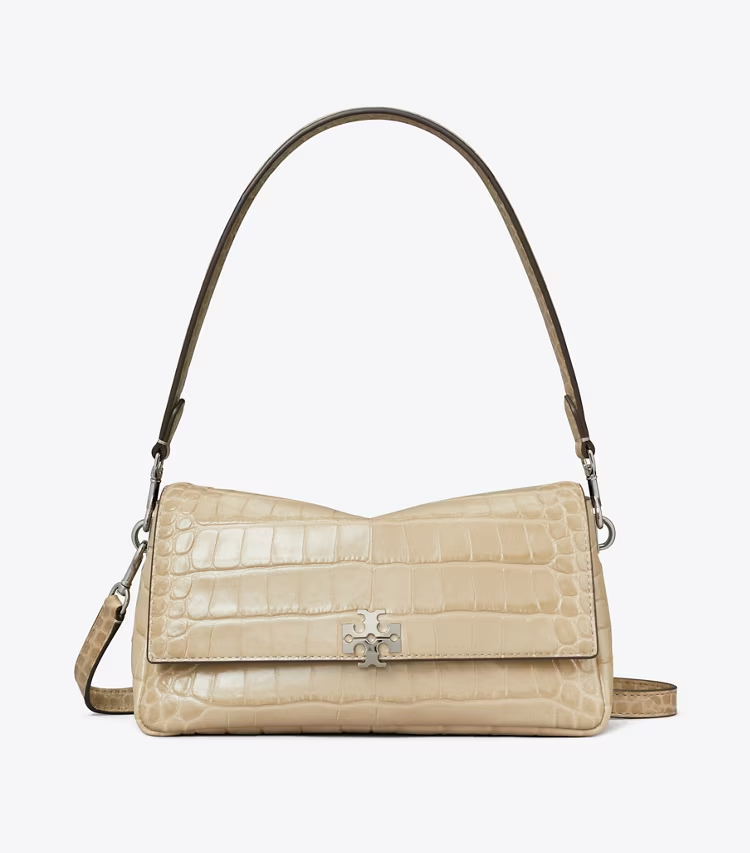 Small Charlie Croc-Embossed Shoulder Bag - Image 4