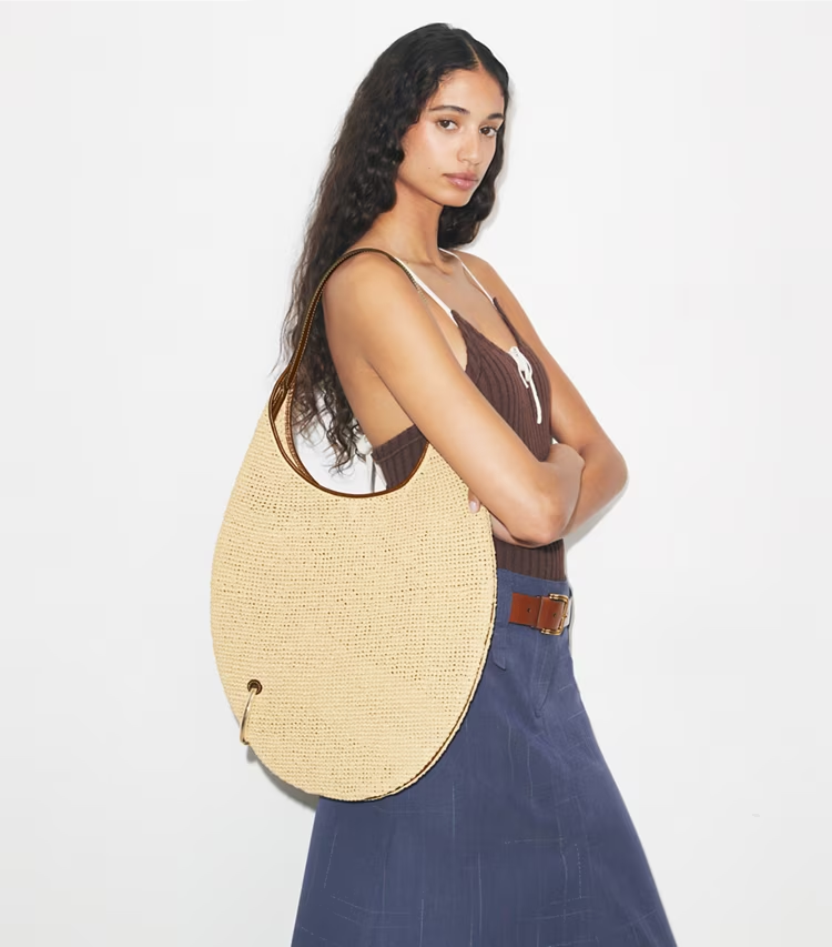 Pierced Soft Raffia Bag - Image 2