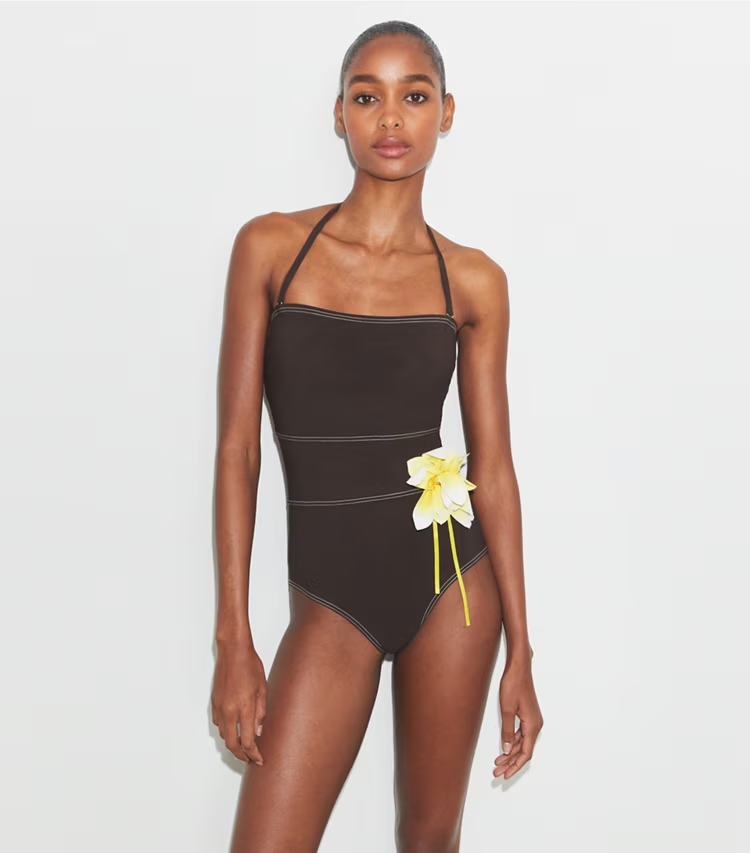 Flower Bandeau Swimsuit - Image 2