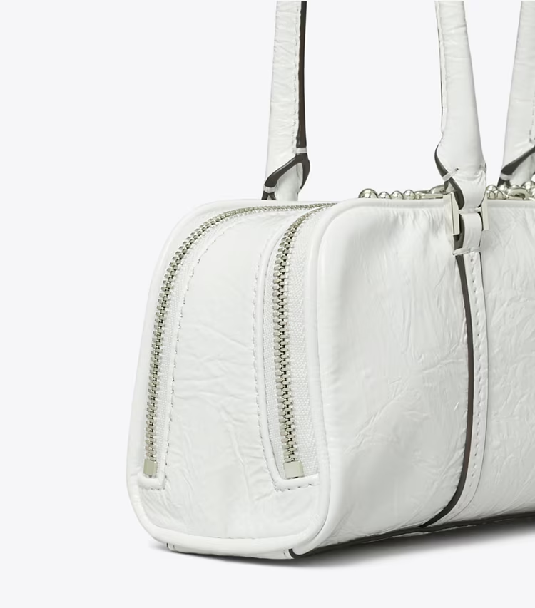 Mini Crinkle Leather Marshmallow Satchel - Image 4