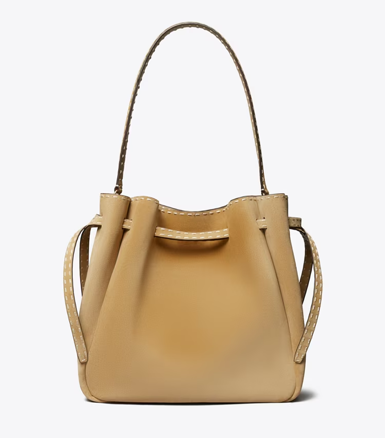 Large Romy Suede Pick Stitch Bucket Bag - Image 4