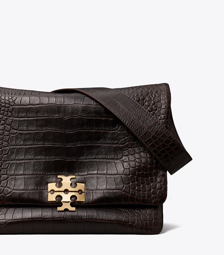 Large Charlie Runway Croc-Embossed Shoulder Bag - Image 4