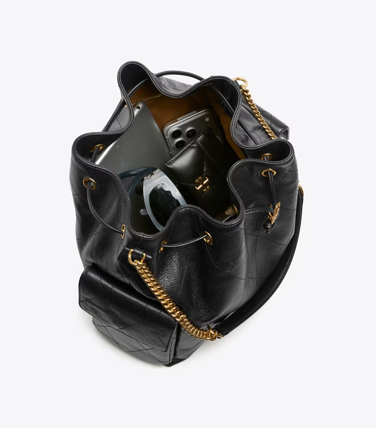 Large Charlie Quilted Drawstring Shoulder Bag - Image 3
