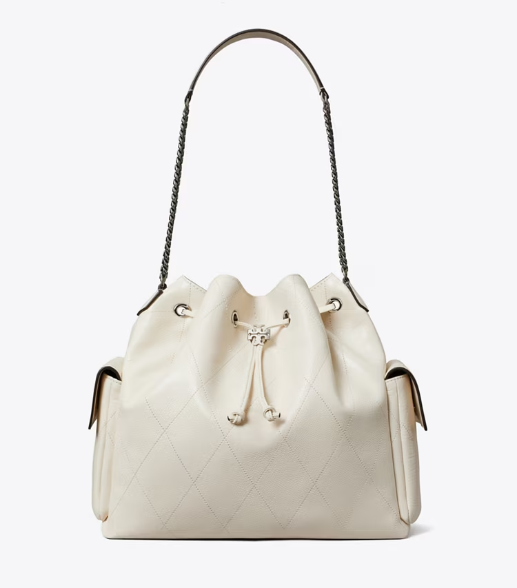Large Charlie Quilted Drawstring Shoulder Bag - Image 4