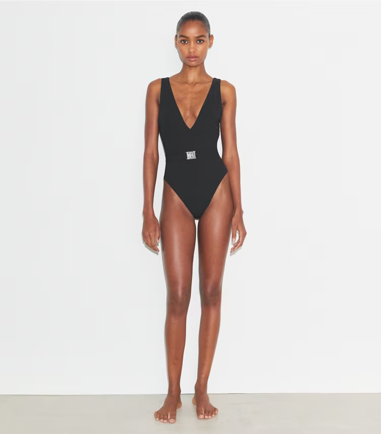 Belted Logo Swimsuit - Image 3