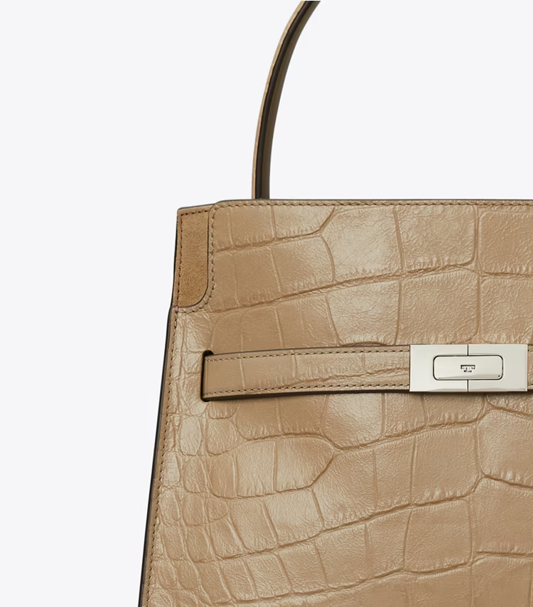 Small Lee Radziwill Embossed Double Bag - Image 4