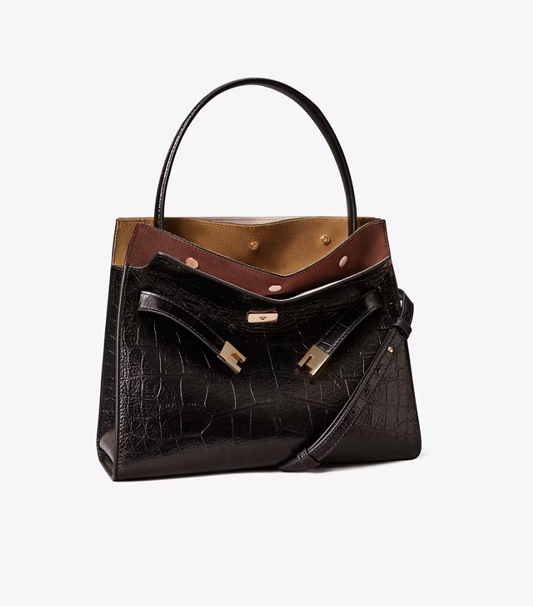 Small Lee Radziwill Embossed Double Bag