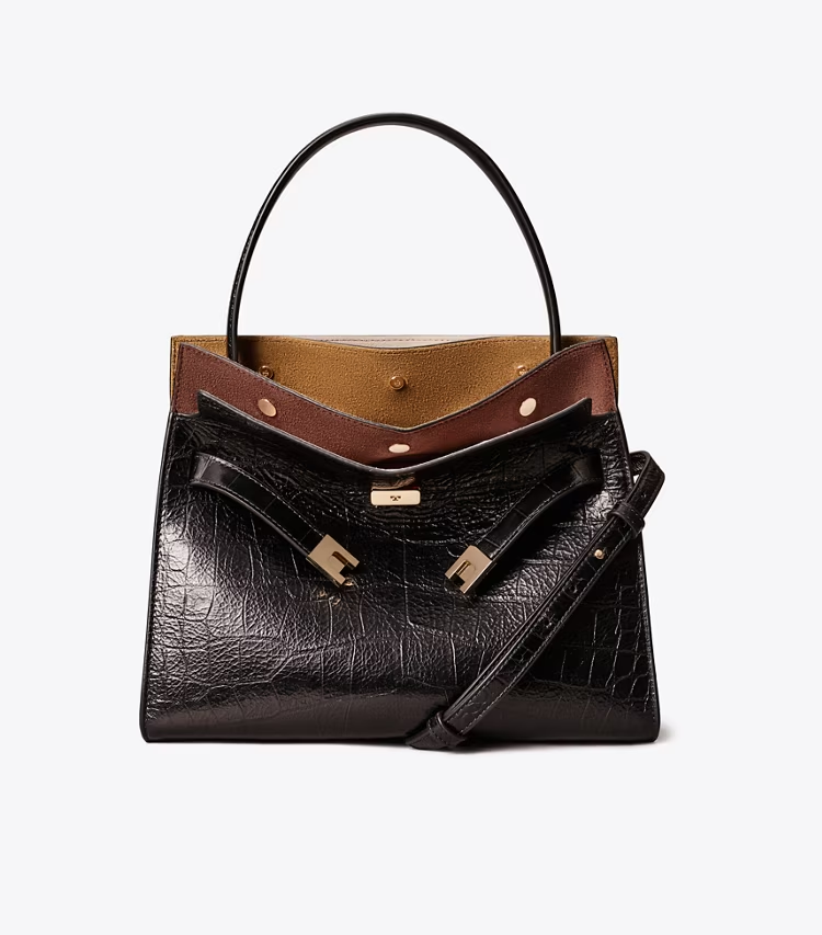 Small Lee Radziwill Embossed Double Bag - Image 3