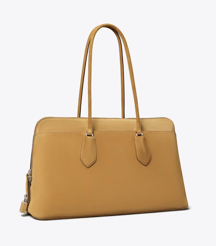 Lock Suede Satchel