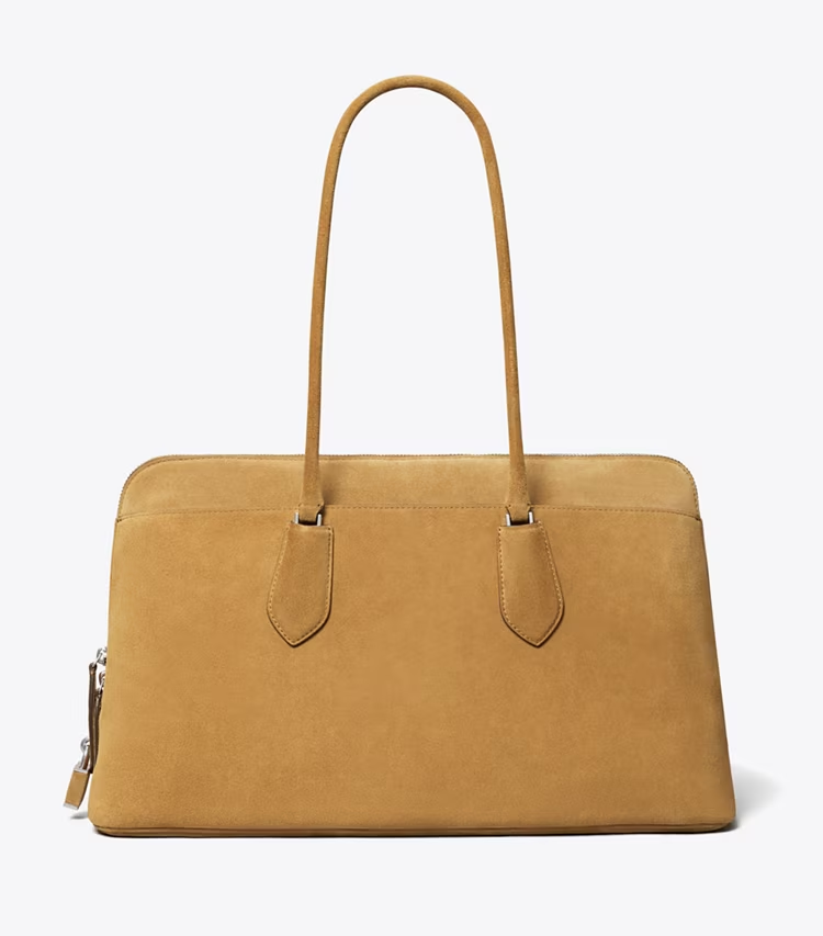 Lock Suede Satchel - Image 3