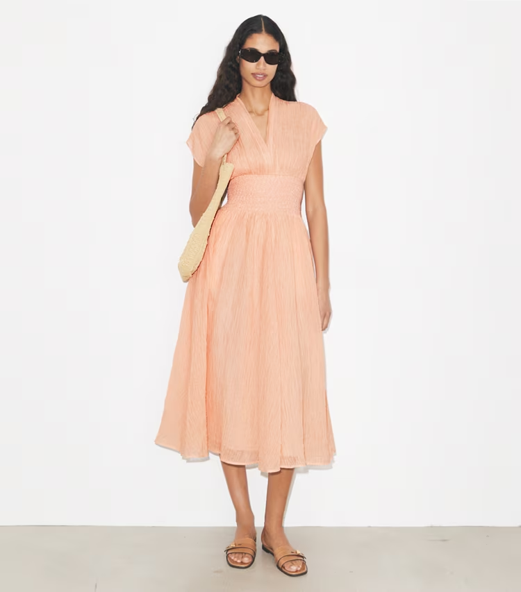 V-Neck Linen Dress - Image 2