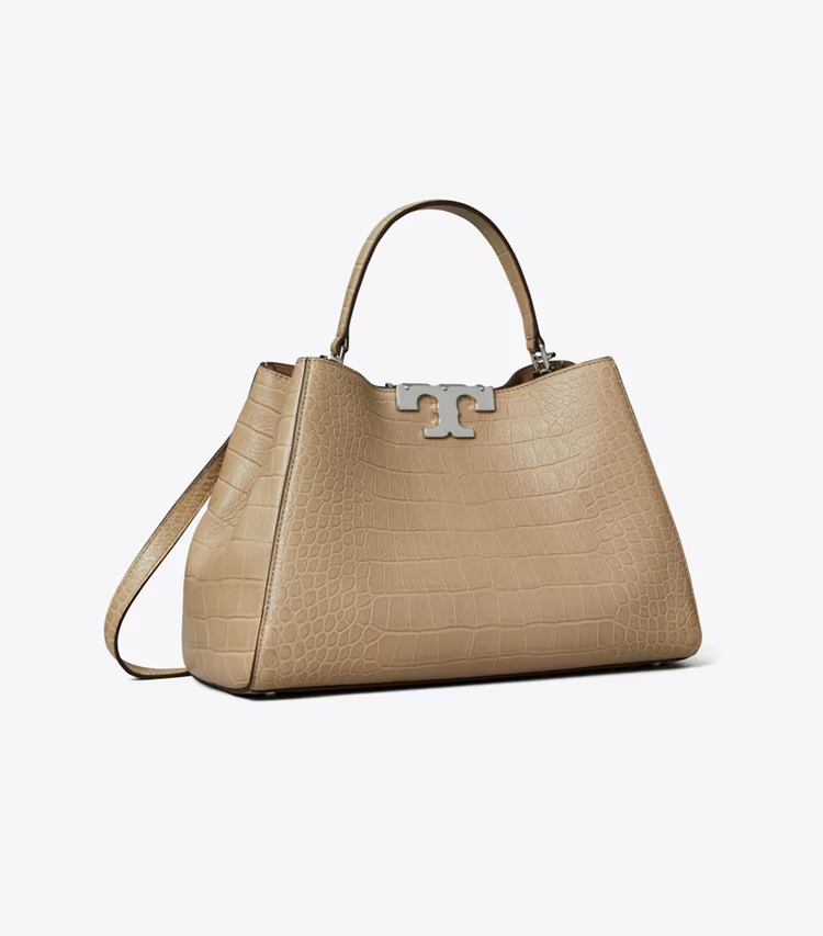 Eleanor Soft Croc-Embossed Satchel