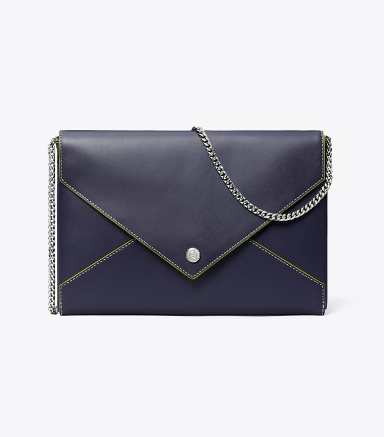 Smooth Leather Envelope Chain Pouch - Image 4