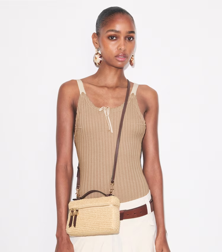 Slim Romy Woven Top Handle Bag - Image 2