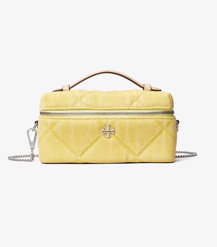 Kira Diamond Quilt Denim Vanity Case - Image 3
