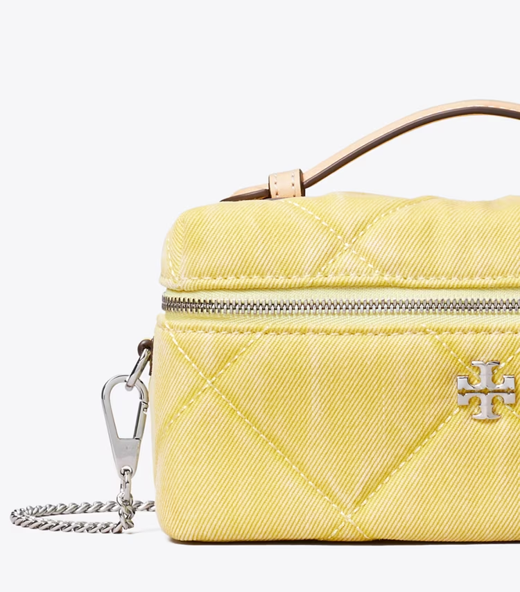 Kira Diamond Quilt Denim Vanity Case - Image 4
