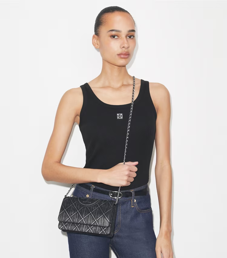 Fleming Denim Chain Crossbody - Image 2