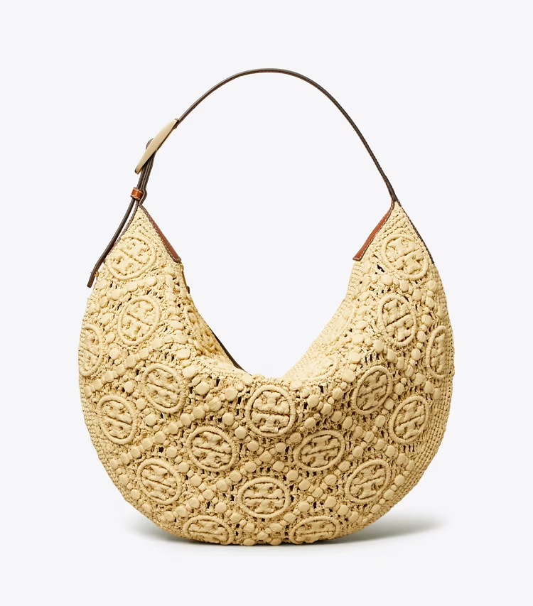 T Monogram Raffia Balloon Bag - Image 3