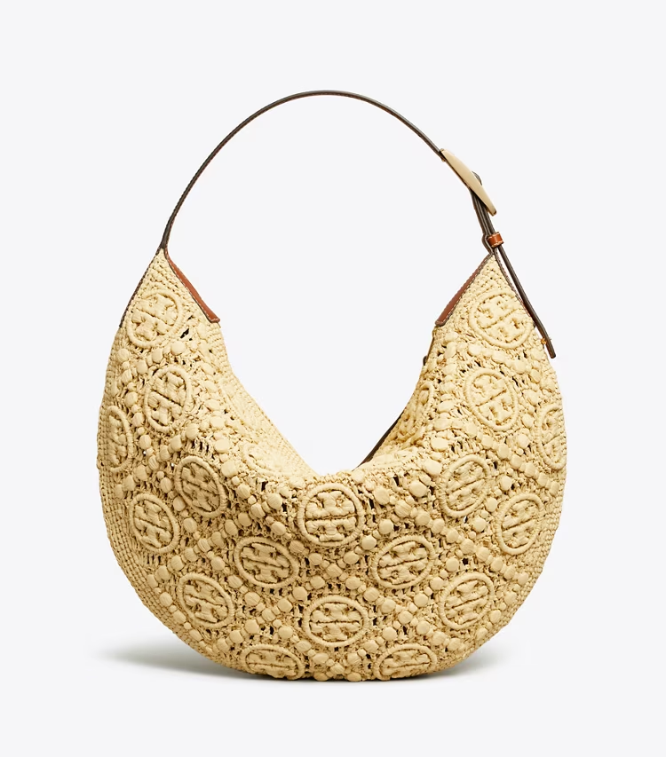 T Monogram Raffia Balloon Bag - Image 4