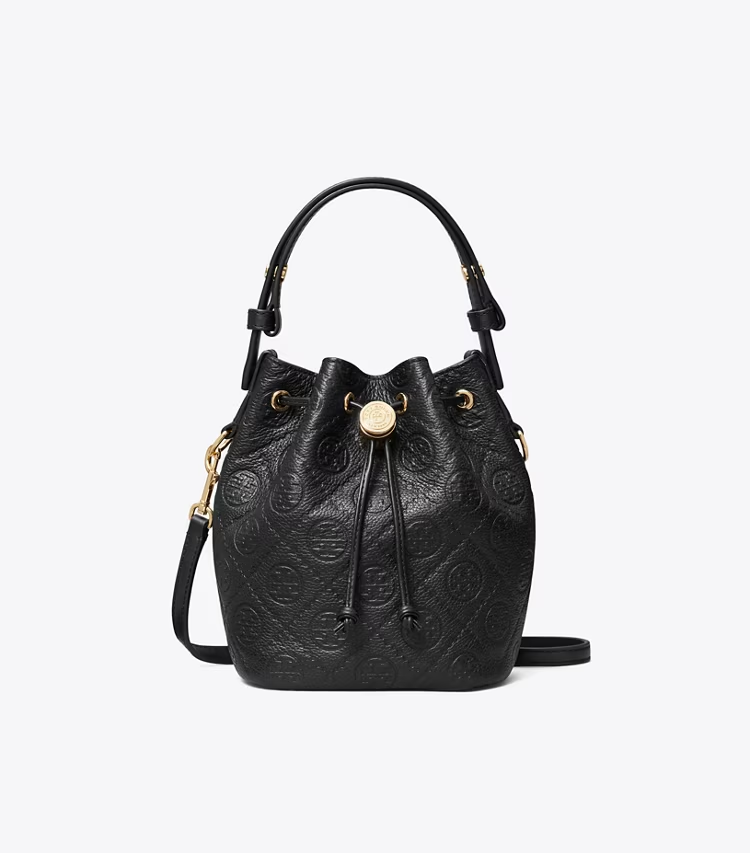 T Monogram Pebbled Mini Bucket Bag - Image 4