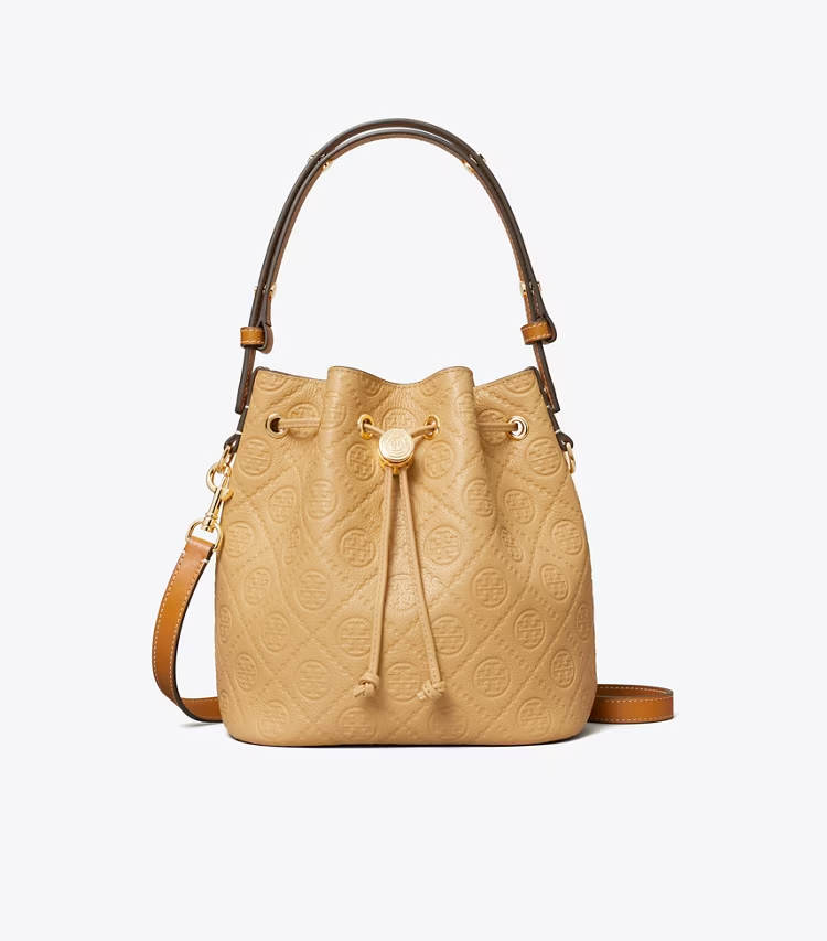 T Monogram Pebble Bucket Bag - Image 4