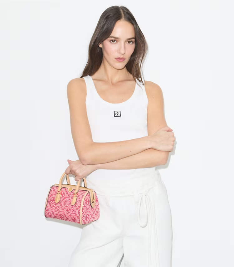 T Monogram Denim Petite Barrel Bag - Image 2
