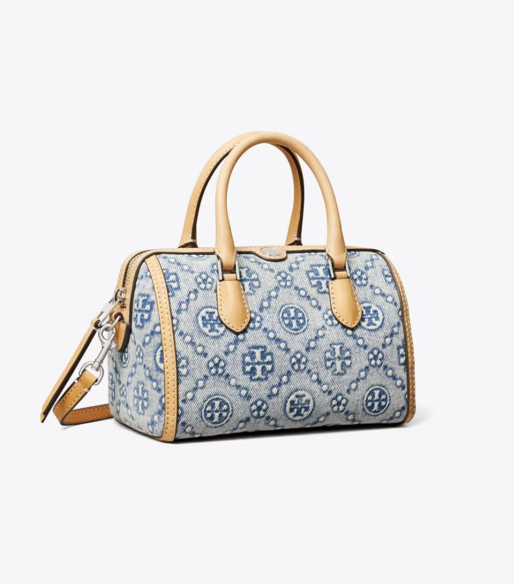 T Monogram Denim Petite Barrel Bag