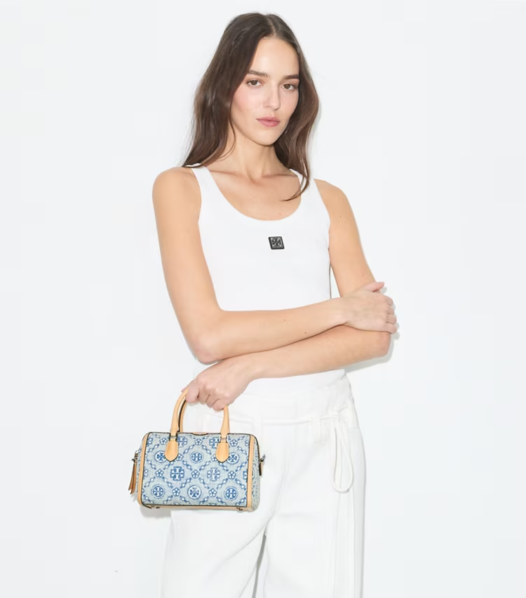 T Monogram Denim Petite Barrel Bag - Image 2