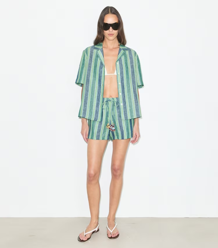Striped Linen Shorts - Image 2
