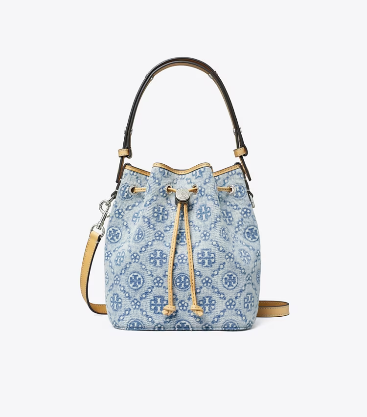 T Monogram Denim Mini Bucket Bag - Image 4