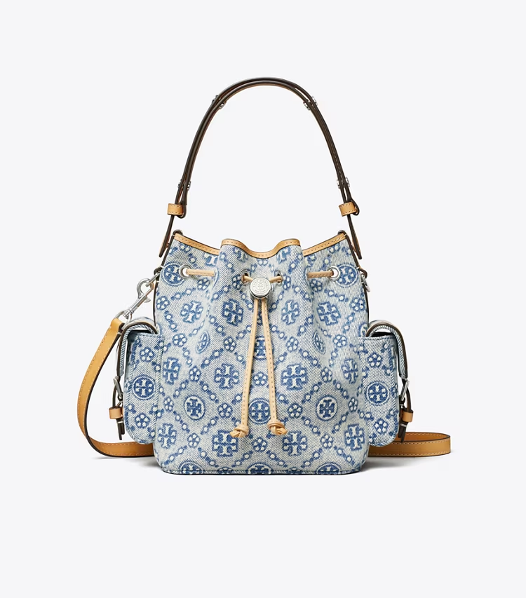 T Monogram Denim Bucket Bag - Image 4