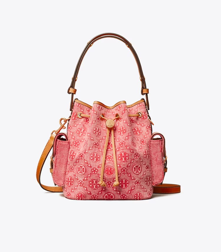 T Monogram Denim Bucket Bag - Image 4