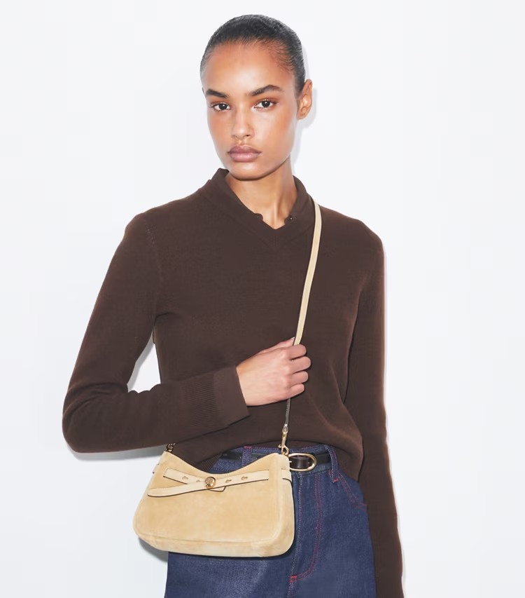 Romy Suede Zip Top Crossbody Bag - Image 2