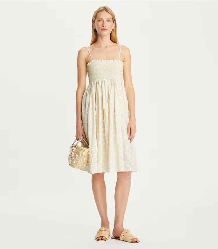 Strapless Smocked Silk Dress - Image 2